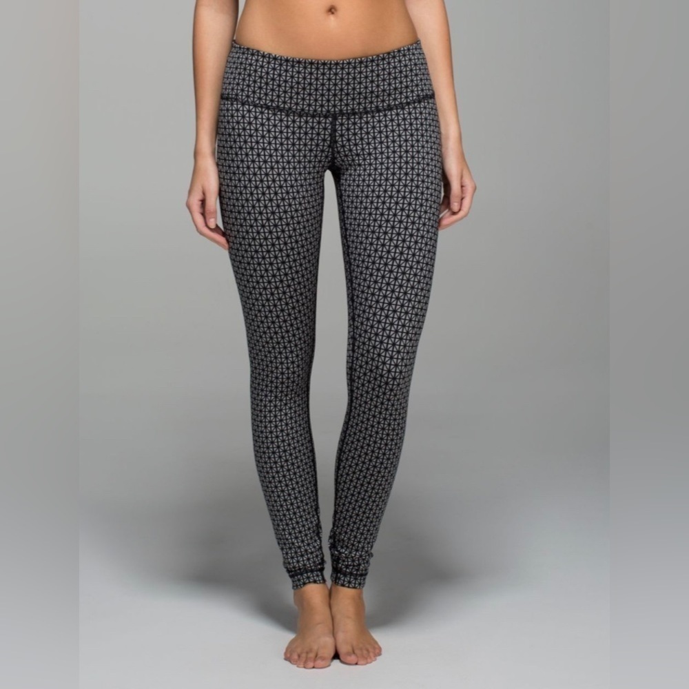 Lululemon Wunder Under Pant *Full-On Luon Tri Geo Silver Spoon Black women’s 4
